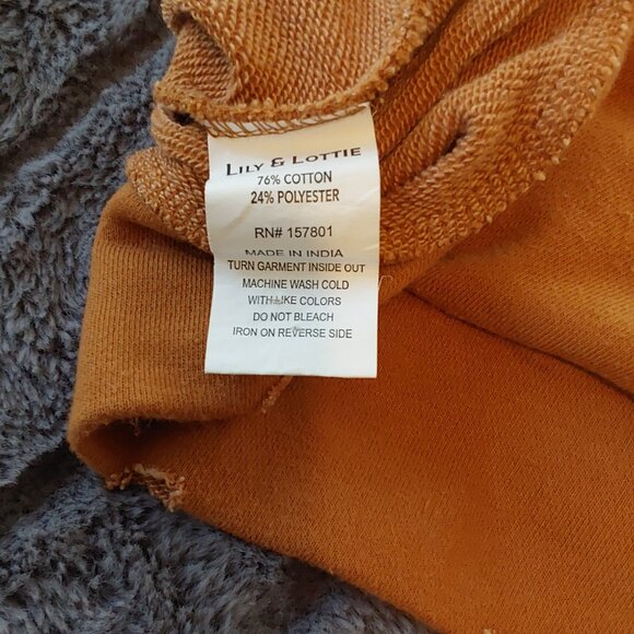 Chelsea DeBoer by Lily & Lottie Distressed Hooded Sweatshirt - Camel - Size Sm - Picture 5 of 5